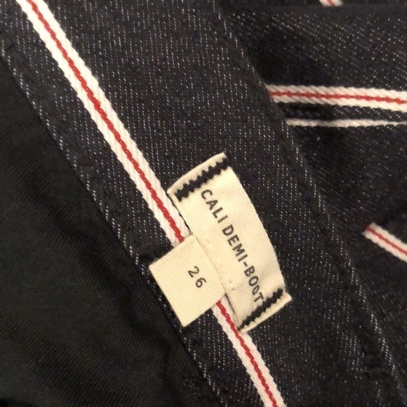 Madewell Cali Demi Boot Striped Cropped Jeans 26 - Picture 9 of 13